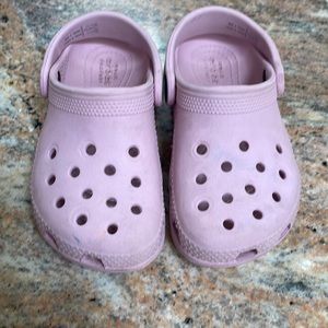 Baby pink toddler crocs